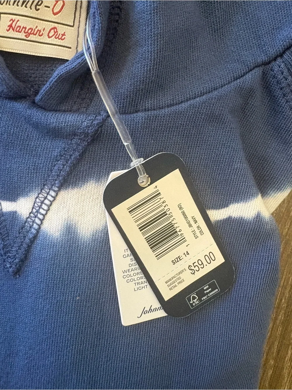 Johnnie-O Bo Tie-Dye Hoodie - Size 14 NEW!